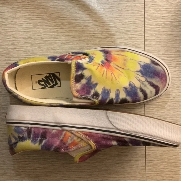 Vans Classic Slip on Washed Tie Dye Shoes Sneakers sz 8 - Picture 3 of 6